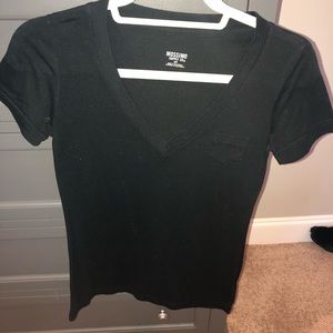 Black Pocket V-neck